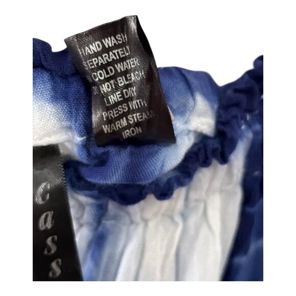 Cassee’s Women’s Blue White Tie-Dye Peasant Blouse Size 2X – Rayon Boho Off-Shou - Picture 4 of 6